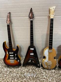 Miniature Guitar Lot Of 9 withStands & Boxes FREE SHIPPING