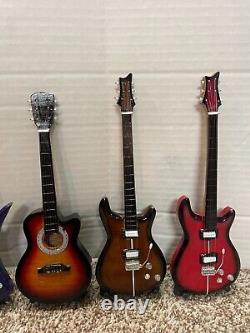 Miniature Guitar Lot Of 9 withStands & Boxes FREE SHIPPING