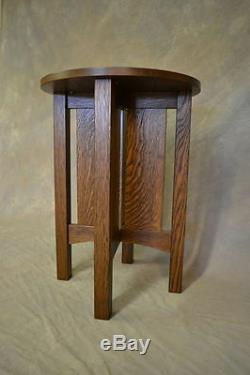 Mission Tabouret End Stand With Slats Solid Oak 20 Inch Free Shipping
