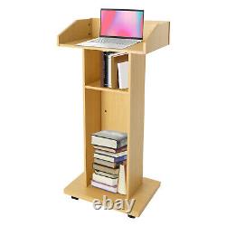 Mobile Conference Presentation Stand, Portable Classroom Standing Desk Podiums