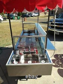 Mobile Hot Dog Cart Trailer Concession Food Vending Stand Kiosk(Free Shipping)