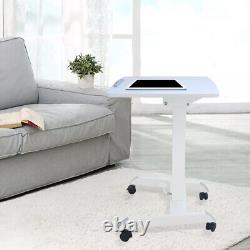 Mobile Laptop Desk Rolling Table Tilting Angle Height Adjustable Standing Table