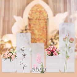 Modern 5pcs Transparent Acrylic Flower Stand Box Wedding Decor Display Rack