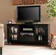 NEW 52 Black Media Console Cabinet TV Stand with Glass Doors FREE SHIPPING