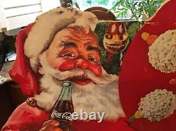 NEW SHIPPING Vintage nearly LIFE SIZE Santa with Coca-Cola free standing die cut
