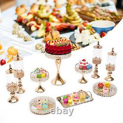 New 10Pcs Golden Cake Stand for Wedding Event Party Dessert Plates Set