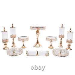 New 10Pcs Golden Cake Stand for Wedding Event Party Dessert Plates Set