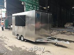New 3MX1.8M Stainless Steel Concession Stand Trailer Mobile Kitchen Ship By Sea
