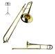 New B Flat Gold Brass Trombone with Case and Free Music Stand Ships From USA