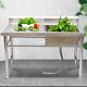 New Commercial Stainless Steel Hand Wash Washing Free Standing Sink Kitchen