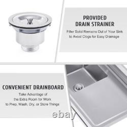 New Commercial Stainless Steel Hand Wash Washing Free Standing Sink Kitchen