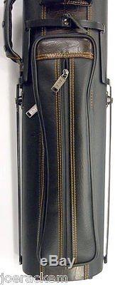 New J&J PC35X 3x5 Pool Cue Case with Stand Black with Brown FREE US SHIP