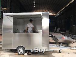 New Stainless Steel Concession Stand Trailer Mobile Kitchen 3 Fryer Ship By Sea