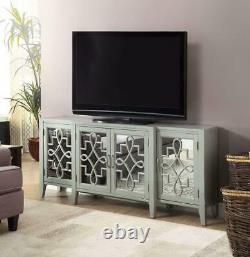 New TV Stand Console Side Table Wooden with Mirror Door Storing Cabinets US SHIP