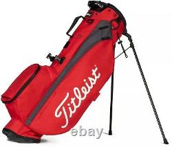 New Titleist Players 4 Stand Golf Bag Black and Red 2021 Free Shipping
