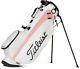 New Titleist Womens 4 Stand Golf Bag Pink and White 2021 Free Shipping