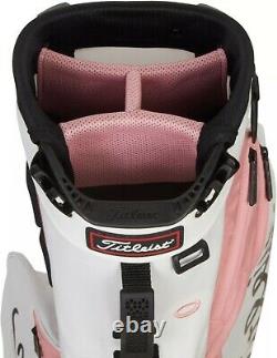 New Titleist Womens 4 Stand Golf Bag Pink and White 2021 Free Shipping