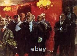 Oil painting Edward-Potthast-Standing-Room-Only man portraits free shipping cost