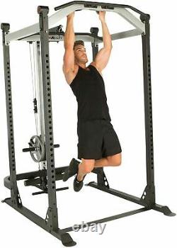 Olympic Squat Rack Power Cage with LAT PULLDOWN, Pullup Bar, Dip Stand, SHIPS FAST