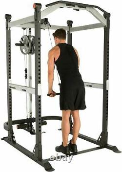 Olympic Squat Rack Power Cage with LAT PULLDOWN, Pullup Bar, Dip Stand, SHIPS FAST