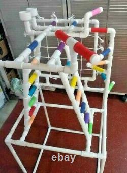 PVC Parrot Play Stand Our LARGER COMBO Play Gym FLOOR PERCH FREE SHIPPING
