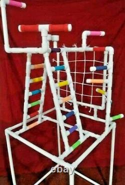 PVC Parrot Play Stand Our LARGER COMBO Play Gym FLOOR PERCH FREE SHIPPING
