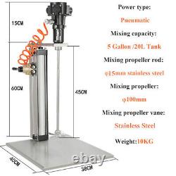 Paint Air Power Mixer With Air Lift 5 Gallon Pail Pneumatic Lift & Power + Stand
