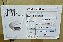 Pair of J and M Furniture Dream Night Stands (White) Leather New Ships Free