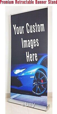 Premium Retractable Stand & Custom Printed Fullcolor 24x72 Inches, Ship Same Day