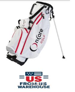 Premium White Golf Staff Stand Bag New, Pree Shipping