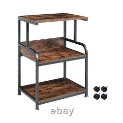 Printer Table Stand with Height Adjustable Shelf, 3 Tier Rolling Pr. Fast Ship