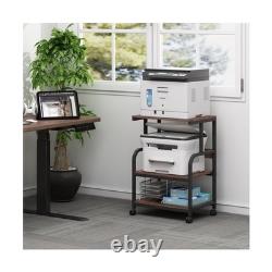 Printer Table Stand with Height Adjustable Shelf, 3 Tier Rolling Pr. Fast Ship