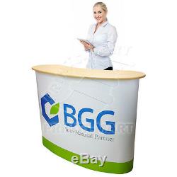 Promotional Pop Up Counter Portable Kiosk Pop Up Banner Stand Free Print & Ship