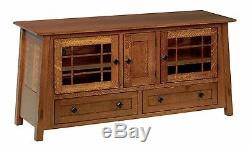 QUICK SHIP Amish Mission McCoy TV Stand Cabinet Console Solid Wood 60 QSWO