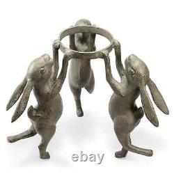 Rabbit Triplets Planter Holder Stand Garden Bunny Pot Holder SPI Home 51105