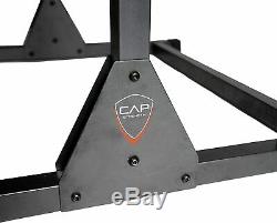 SHIP FREE CAP Barbell Power Squat Rack Exercise Stand Pullup Bar Carbon Black