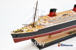 SS LIBERTE OCEAN LINER SHIP 38 FULLY BUILT SHIP MODEL WithSTAND