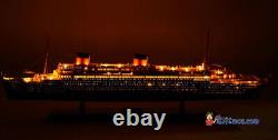 SS LIBERTE OCEAN LINER SHIP 38 FULLY BUILT SHIP MODEL WithSTAND