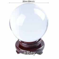 Ship From USA K9 Crystal Ball Purity Clear 250mm 9.84 D with Wood Stand