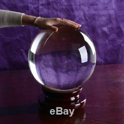 Ship From USA K9 Crystal Ball Purity Clear 250mm 9.84 D with Wood Stand