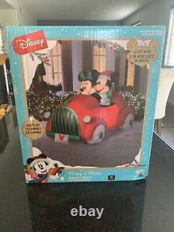 Ships Today! Disney Mickie And Minnie Mouse In Car-Christmas Airblown Inflatabl