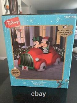 Ships Today! Disney Mickie And Minnie Mouse In Car-Christmas Airblown Inflatabl
