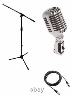 Shure55SH55-SH Microphone Bundle with Mic Boom Stand + XLR Cable FREE SHIP NEW