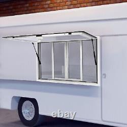 Silver Concession Window Awning Food Truck Service Screen Trailer Serving Window