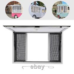 Silver Concession Window Awning Food Truck Service Screen Trailer Serving Window