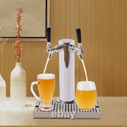 Silver Free-standing Double-Faucet Beer Tower Beer Column Kit With High-quality