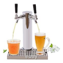 Silver Free-standing Double-Faucet Beer Tower Beer Column Kit With High-quality