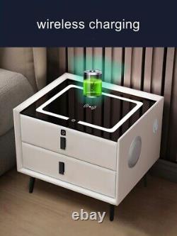 Smart Bedside Table Night Stand Bedroom Wireless USB Charging Free Shipping