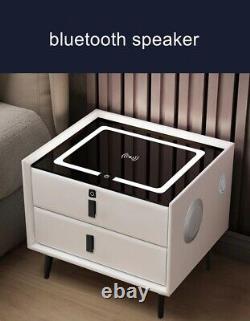 Smart Bedside Table Night Stand Bedroom Wireless USB Charging Free Shipping