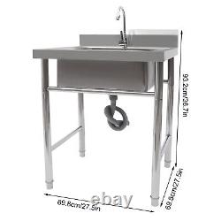 Stainless Steel Free Standing Kitchen Sink Catering Washing Bowl Commercial Sink